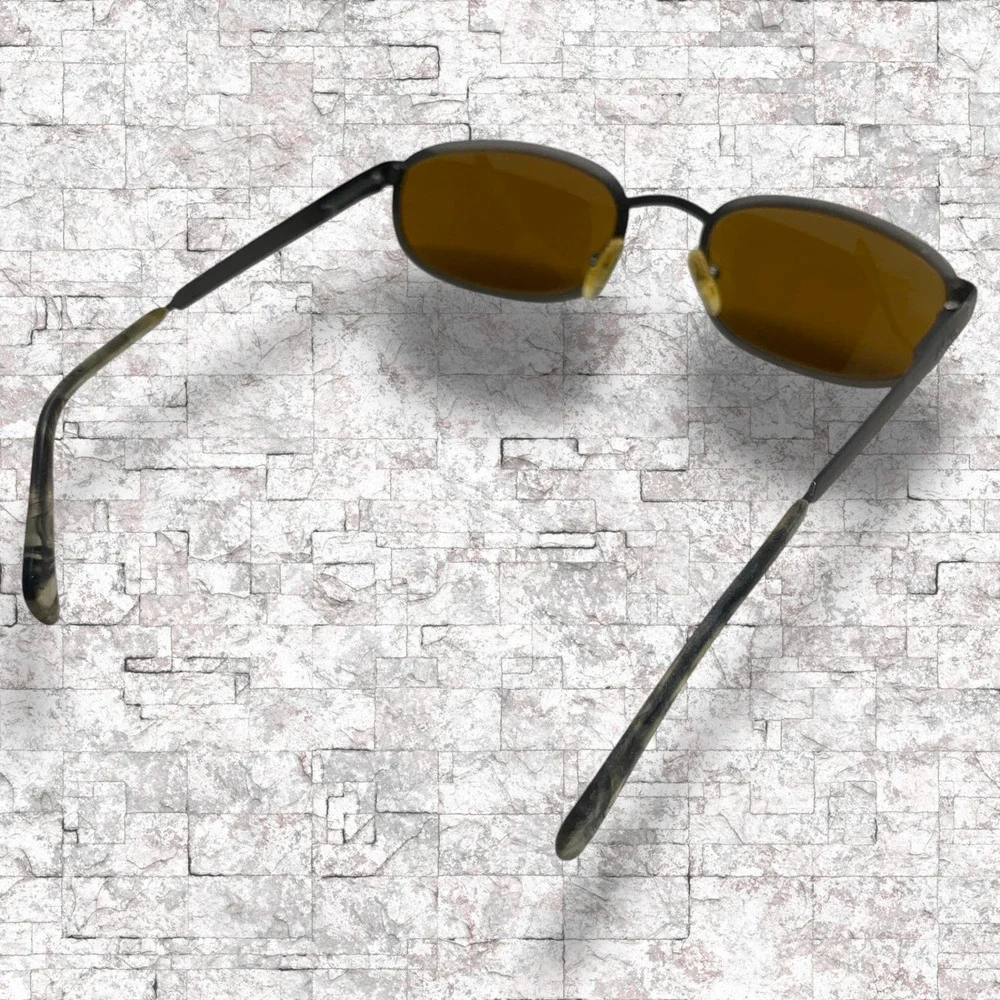 Vtg 90s Revo 1416/044 “City” Sunglasses Italy Gunmetal Brown Light Mirror Lenses